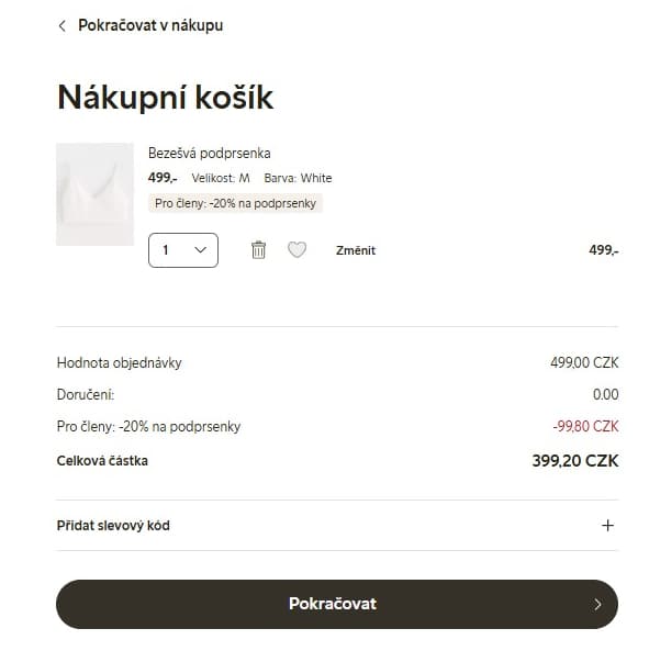 -20% na dámské oblečení a podprsenky