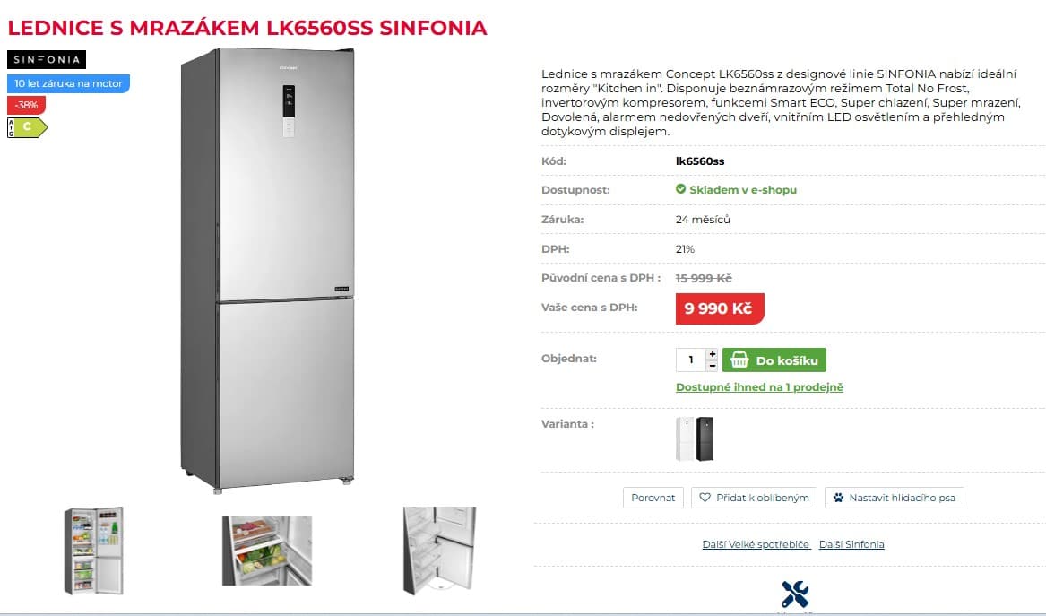 Komb. lednice Concept, 226 /96 l, C
