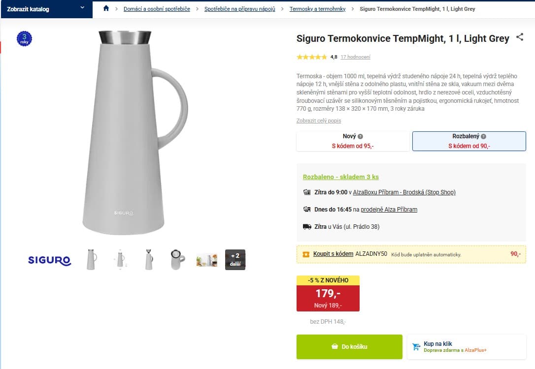 Termokonvice TempMight Siguro 1 l