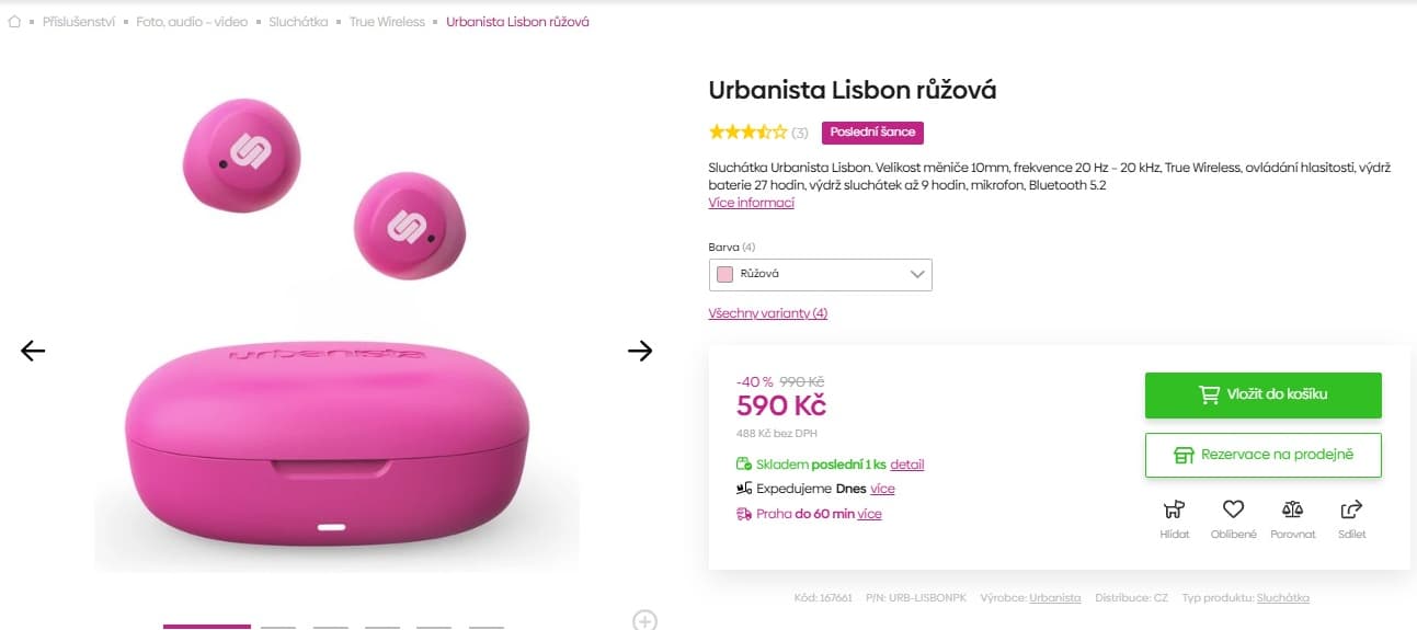 BT sluchátka Urbanista Lisbon TWS