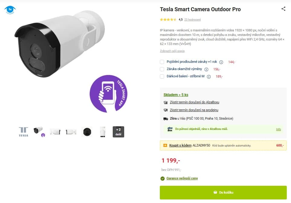 Venkovní IP kamera Tesla Pro, zvuk, mikrofon