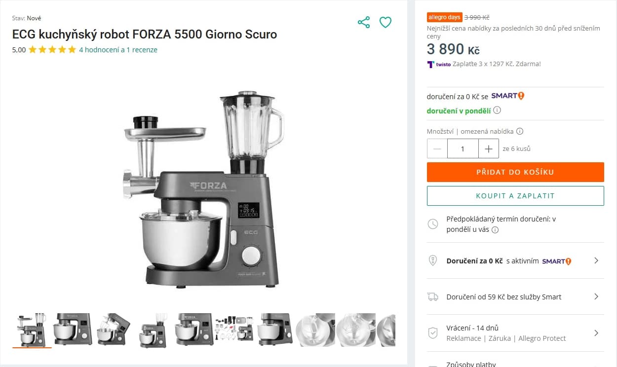 Kuchyňský robot ECG Forza 5500
