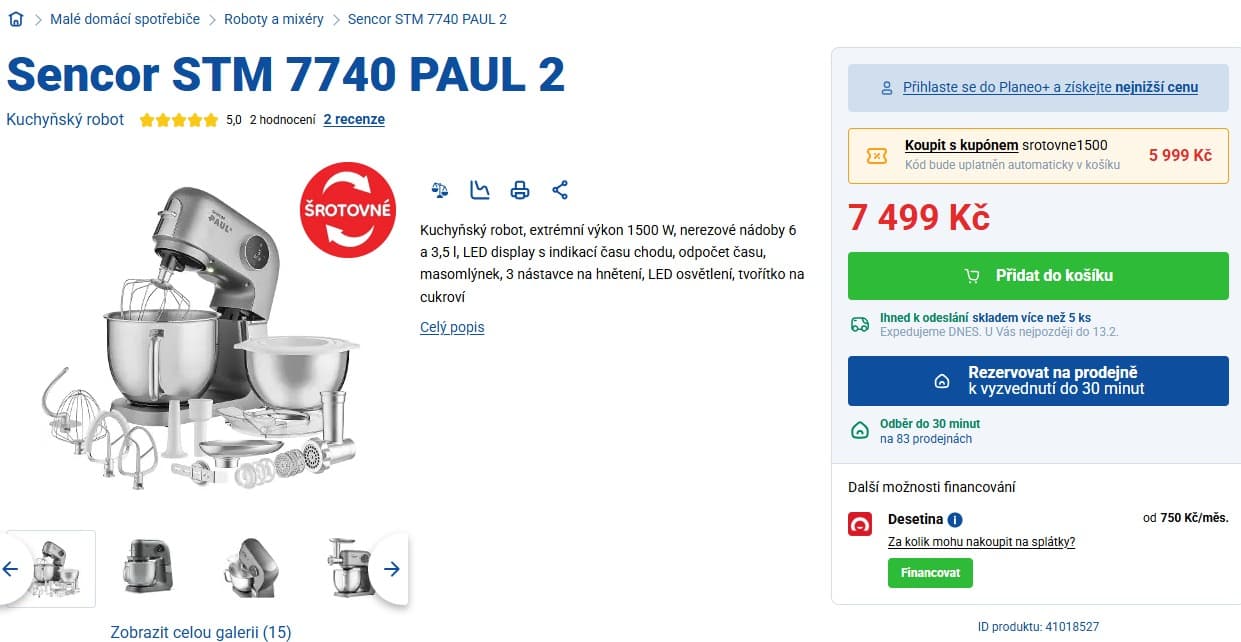 Kuchyňský robot Sencor Paul