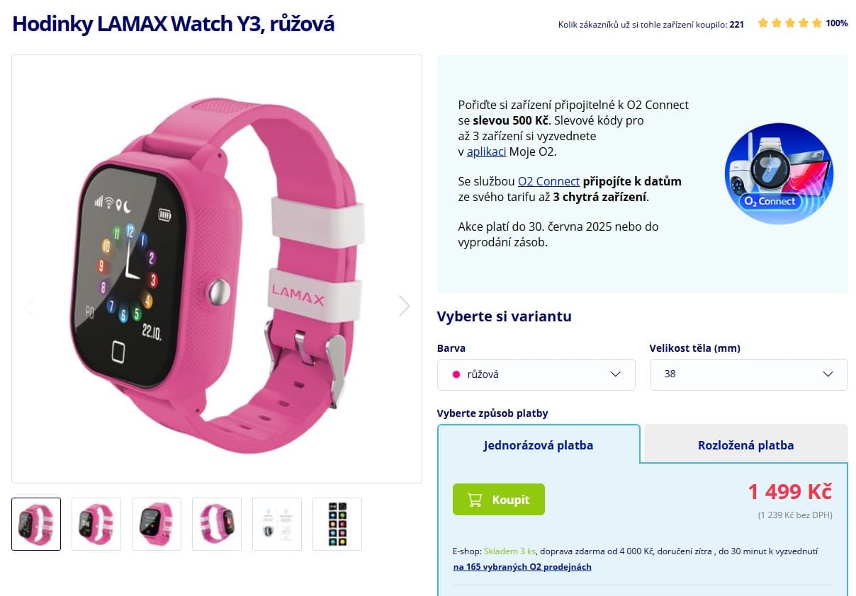 Chytré hodinky pro děti LAMAX WatchY3
