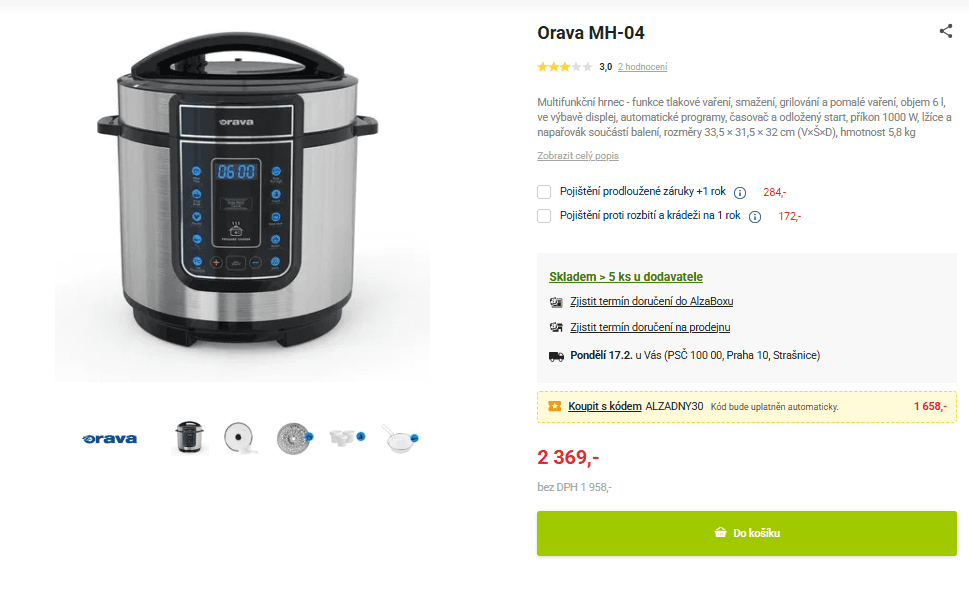 Multifunkční hrnec Orava, pomalé vaření, 6l