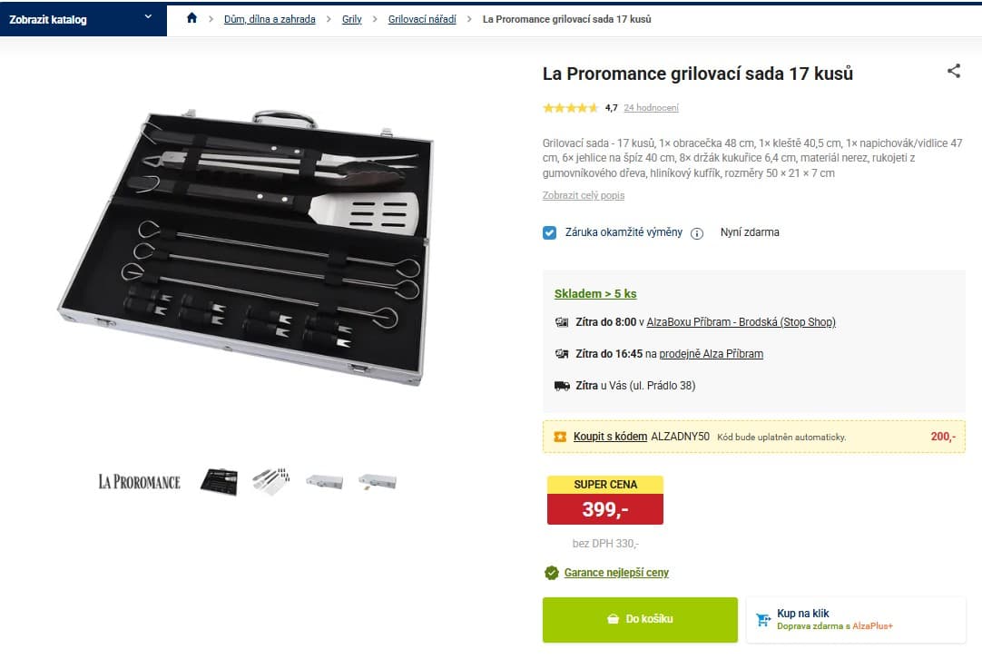 Grilovací sada La Proromance 17 kusů 