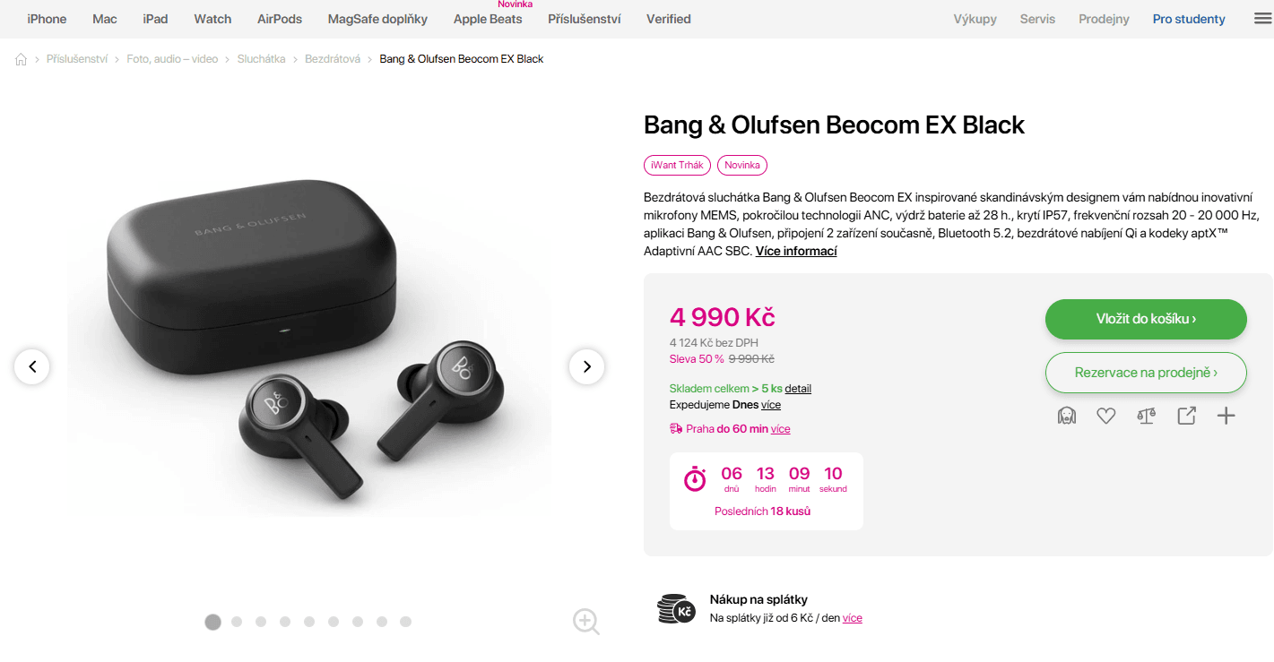 BT sluchátka Bang&Olufsen, TWS, ANC