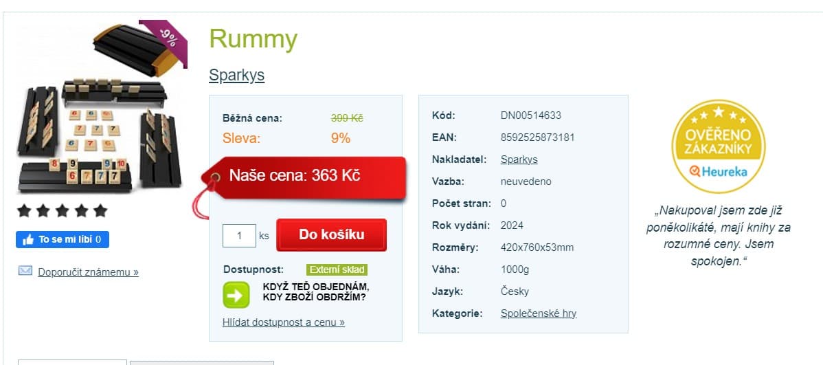 Společenská hra Rummy