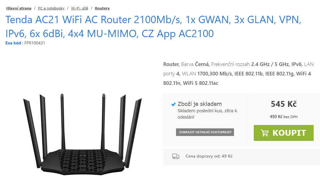 Dual Band Wifi Router Tenda