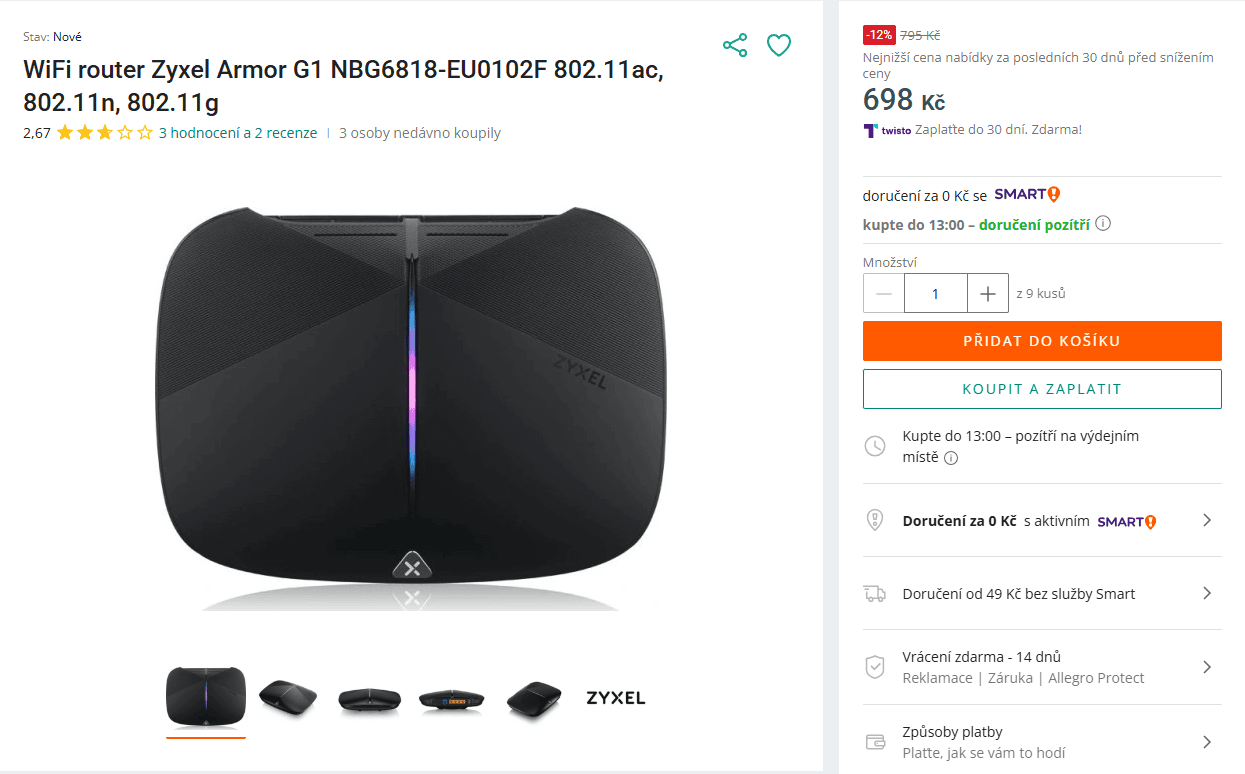 WiFi router Zyxel Armor G1