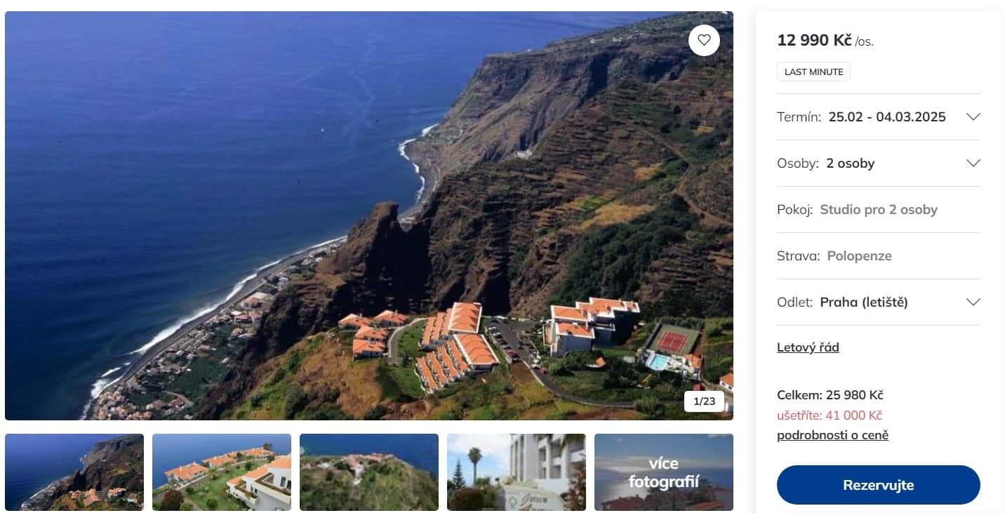 Madeira /✈ Pha/ P / 4⭐/ 8 dní