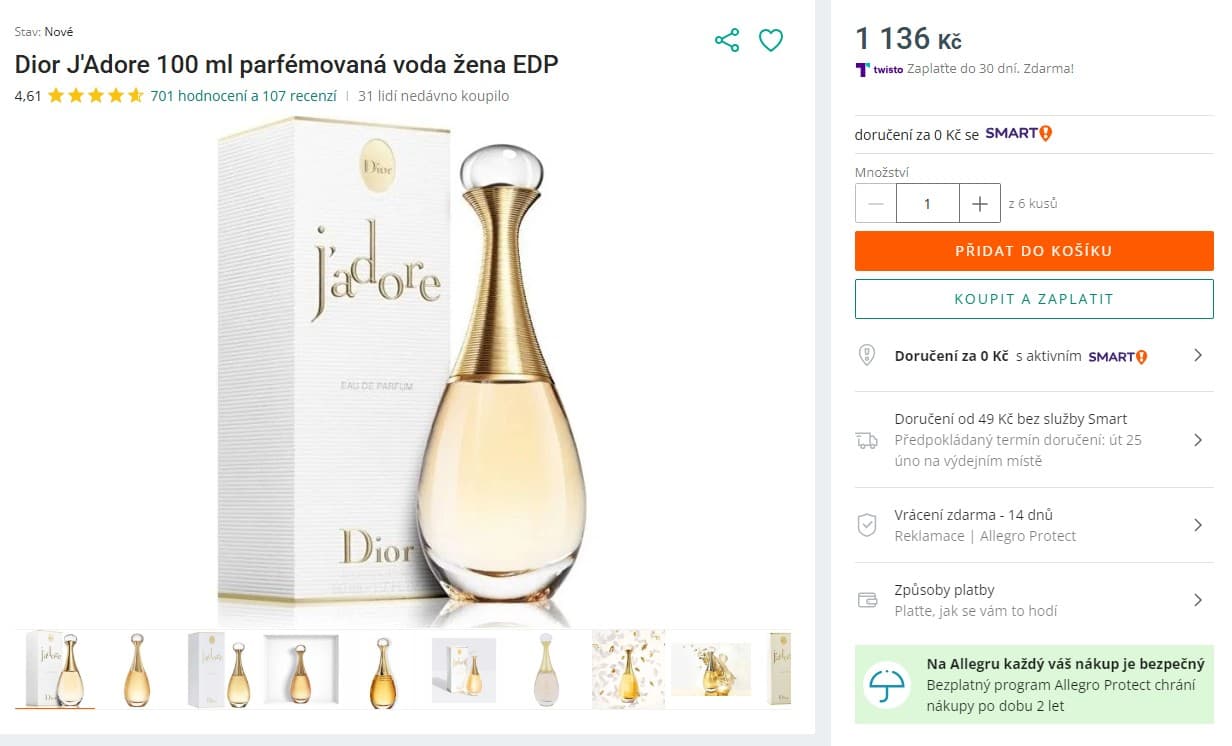 Dior J'Adore 100 ml parfémovaná voda žena 