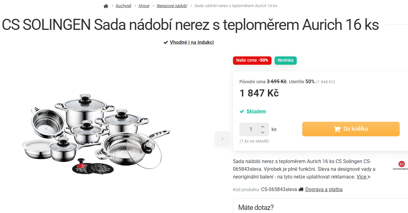16 dílná sada nádobí CS Solingen