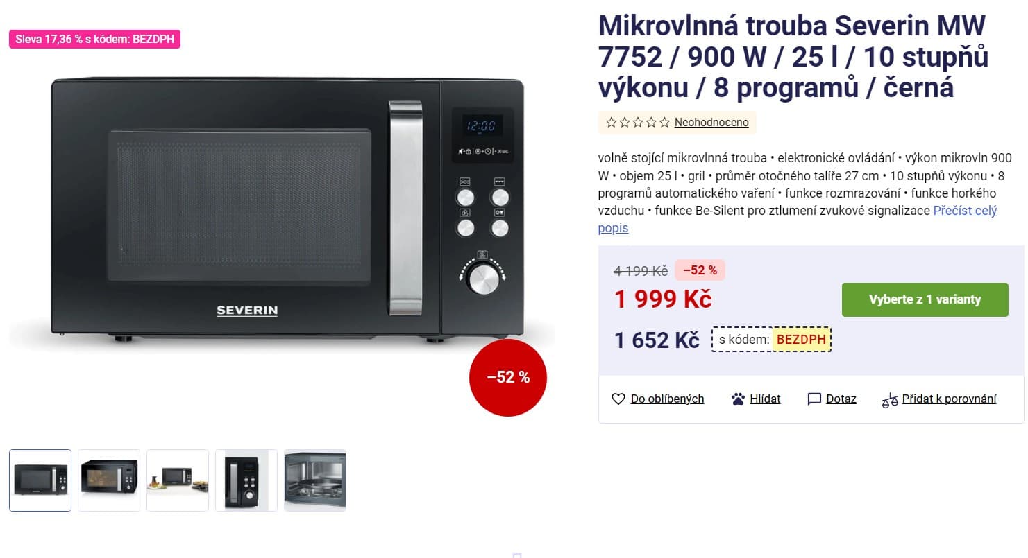 Mikrovlnná trouba Severin 3v1