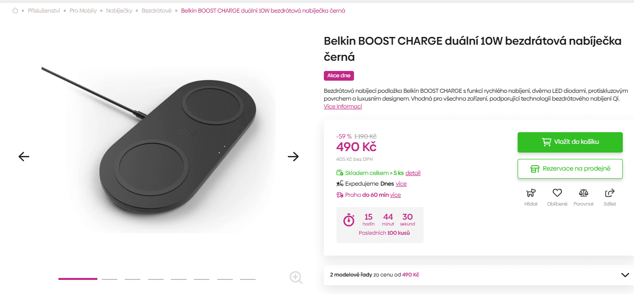 Bezdrátová nabíječka Belkin 10W, dual