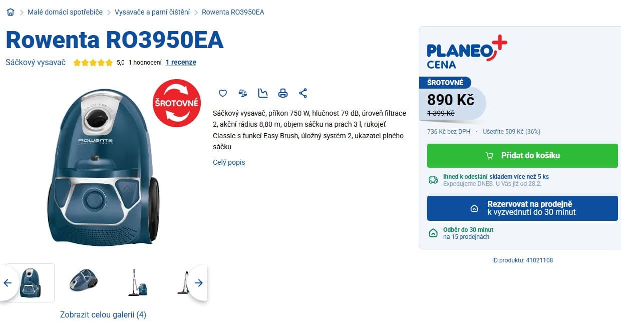 Sáčkový vysavač Rowenta RO3950EA