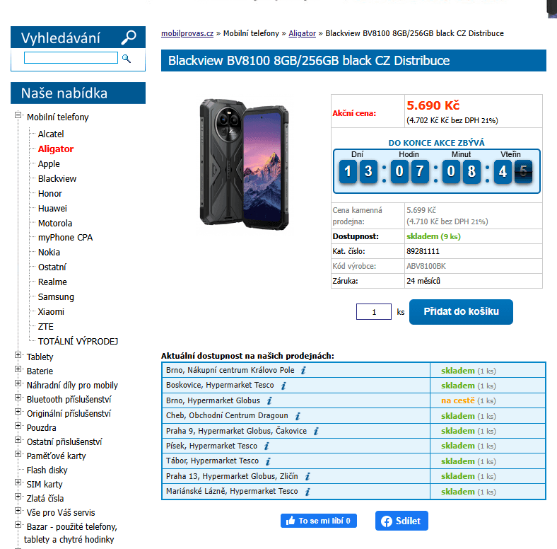 Odolný Blackview 2,2GHz, 8GB RAM, 6,5"