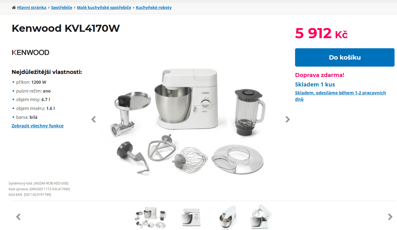 Kuchyňský robot Kenwood Chef XL 6,7l