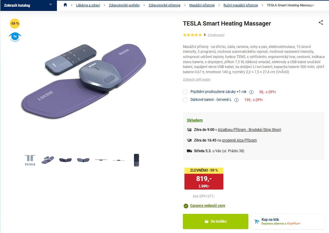 Masážní přístroj TESLA Smart Heating