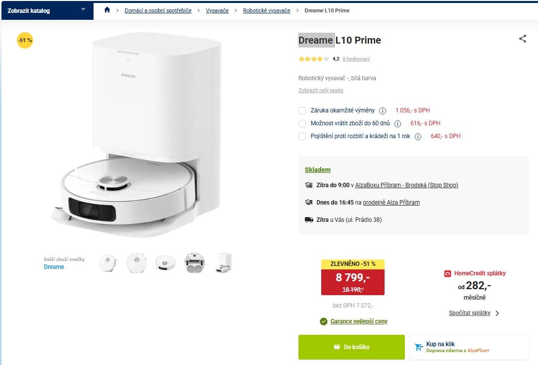 Robotický vysavač Dreame L10 Prime