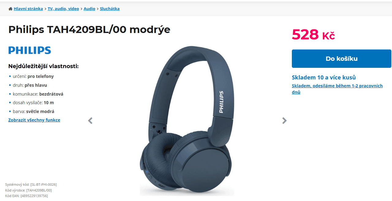 BT sluchátka Philips