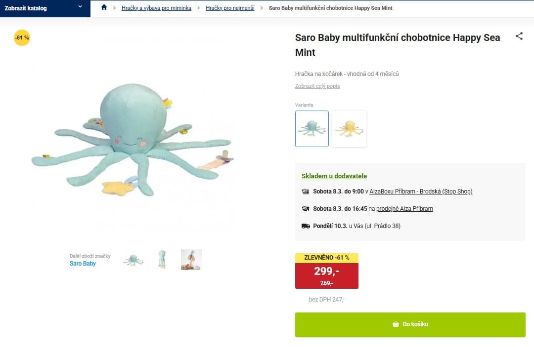 Multifunkční chobotnice Happy Sea, 45 cm