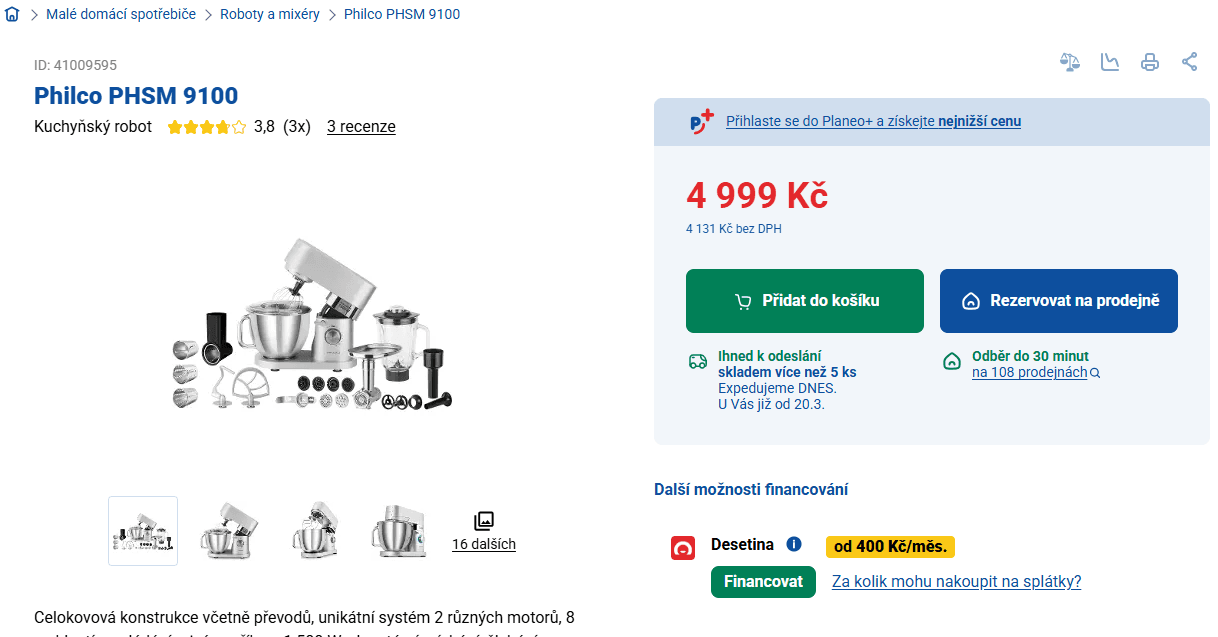 Multifunkční kuchyňský robot Philco