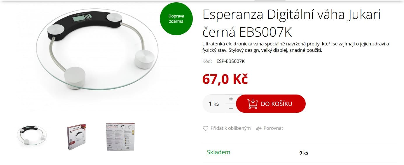 Digitální váha Esperanza Jukari, 180 kg
