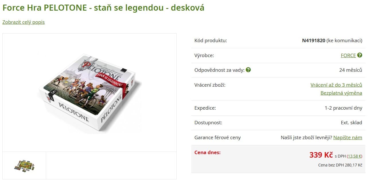 Desková hra Pélotone staň se legendou