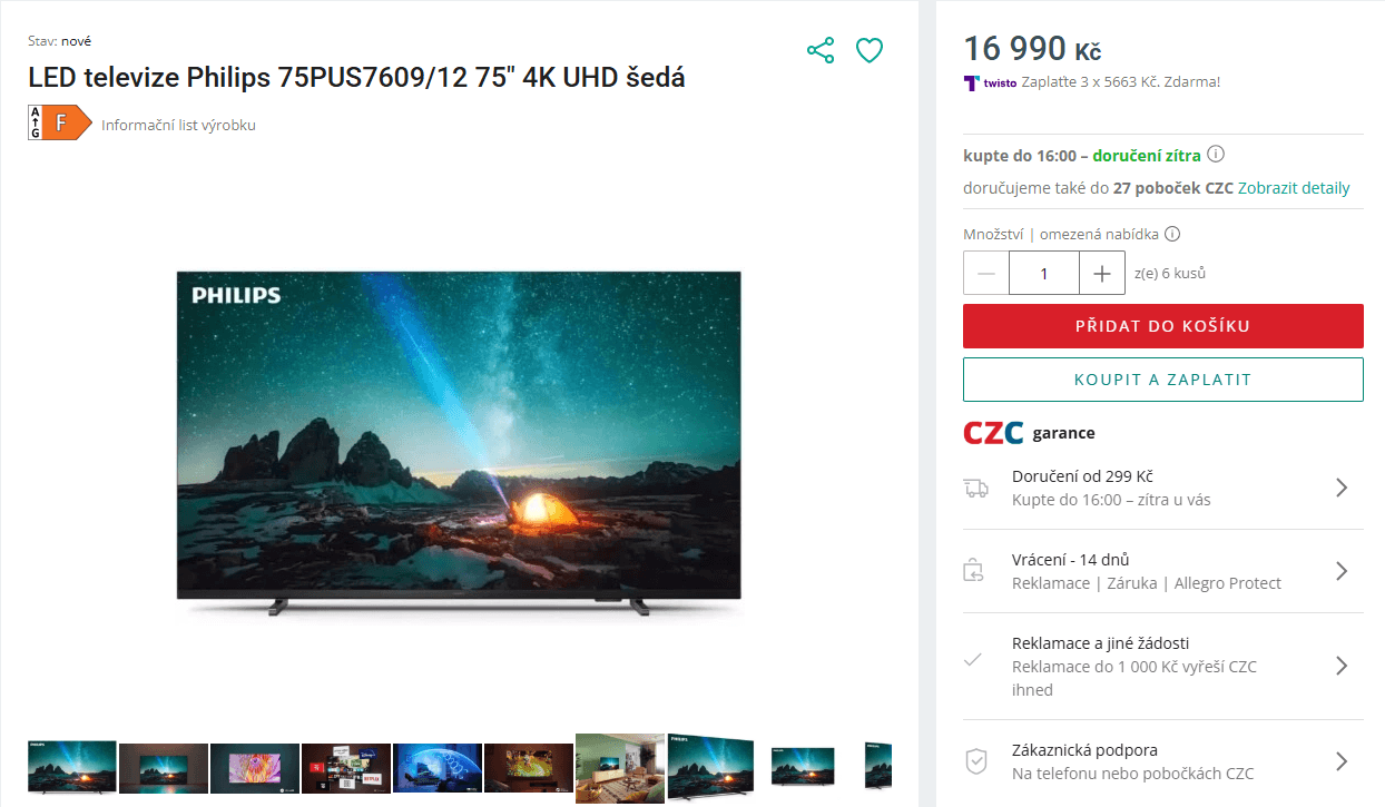 4K Atmos TV 189 cm Philips
