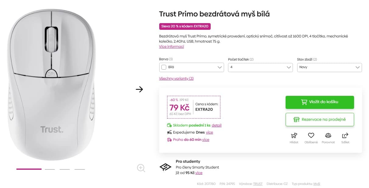 Bezdrátová myš Trust Primo