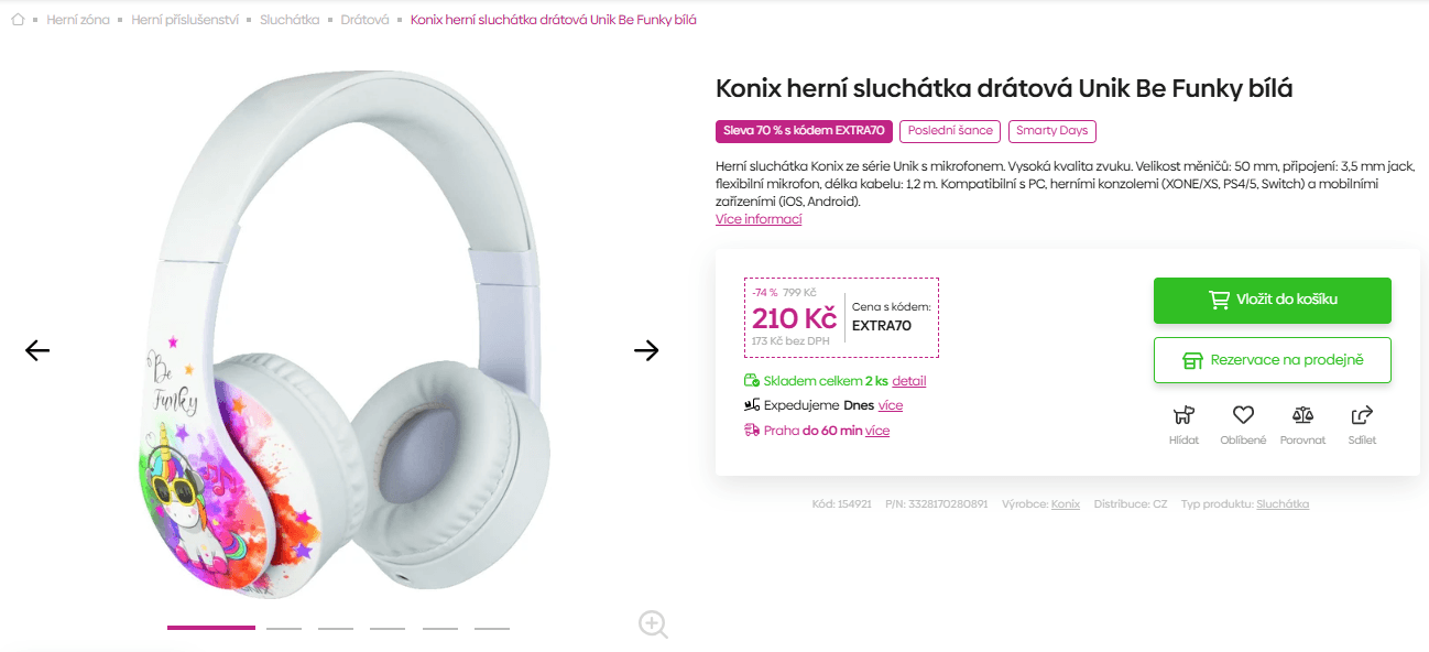Herní sluchátka Konix