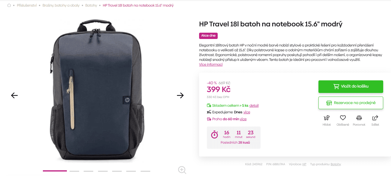 Batoh na 15,6" notebook HP 18 litrů