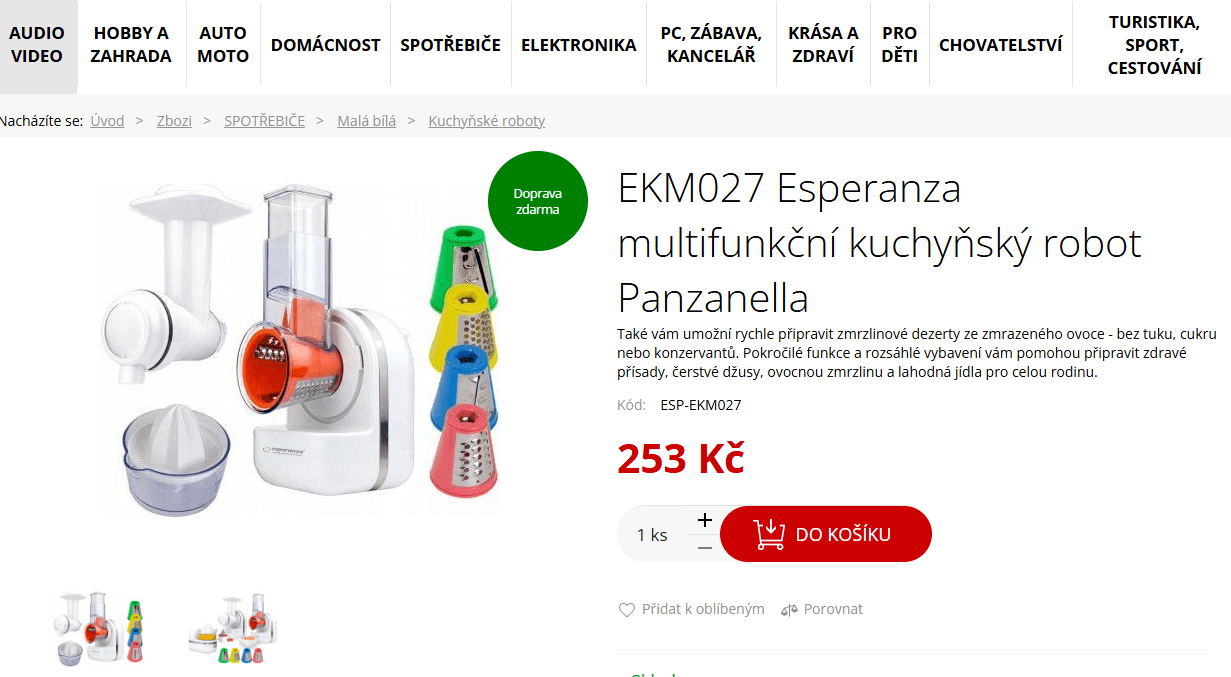 El. multifunkční robot Esperanza 3v1