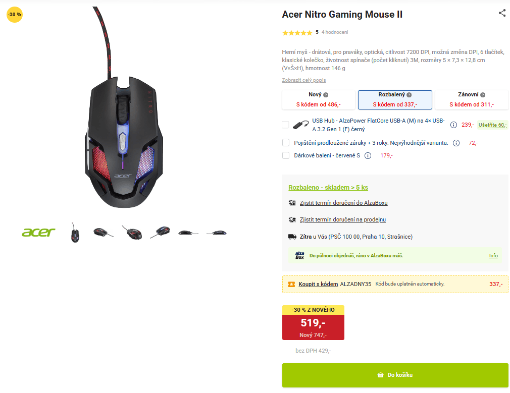 Herní myš Acer Nitro 