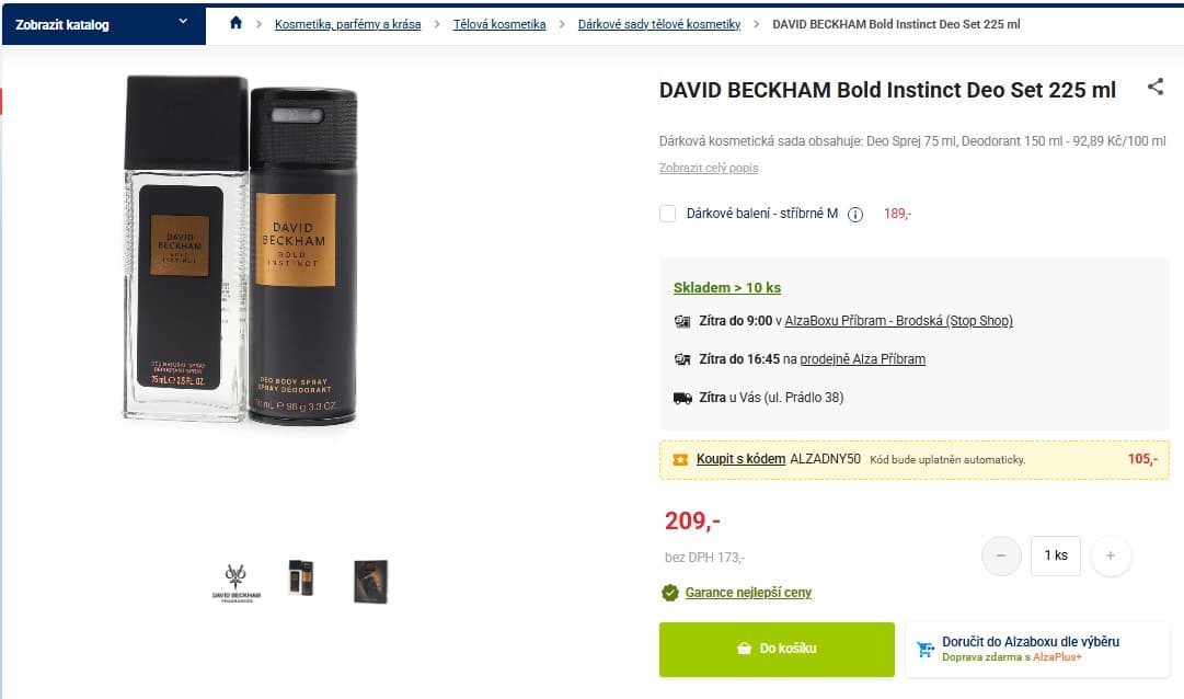 Set David Beckham Bold Instinct 75 + 150 ml