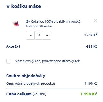 Akce 2+1 na mořský kolagen Collalloc 