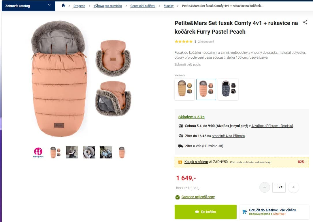 Fusak do kočárku Petite&Mars 4v1