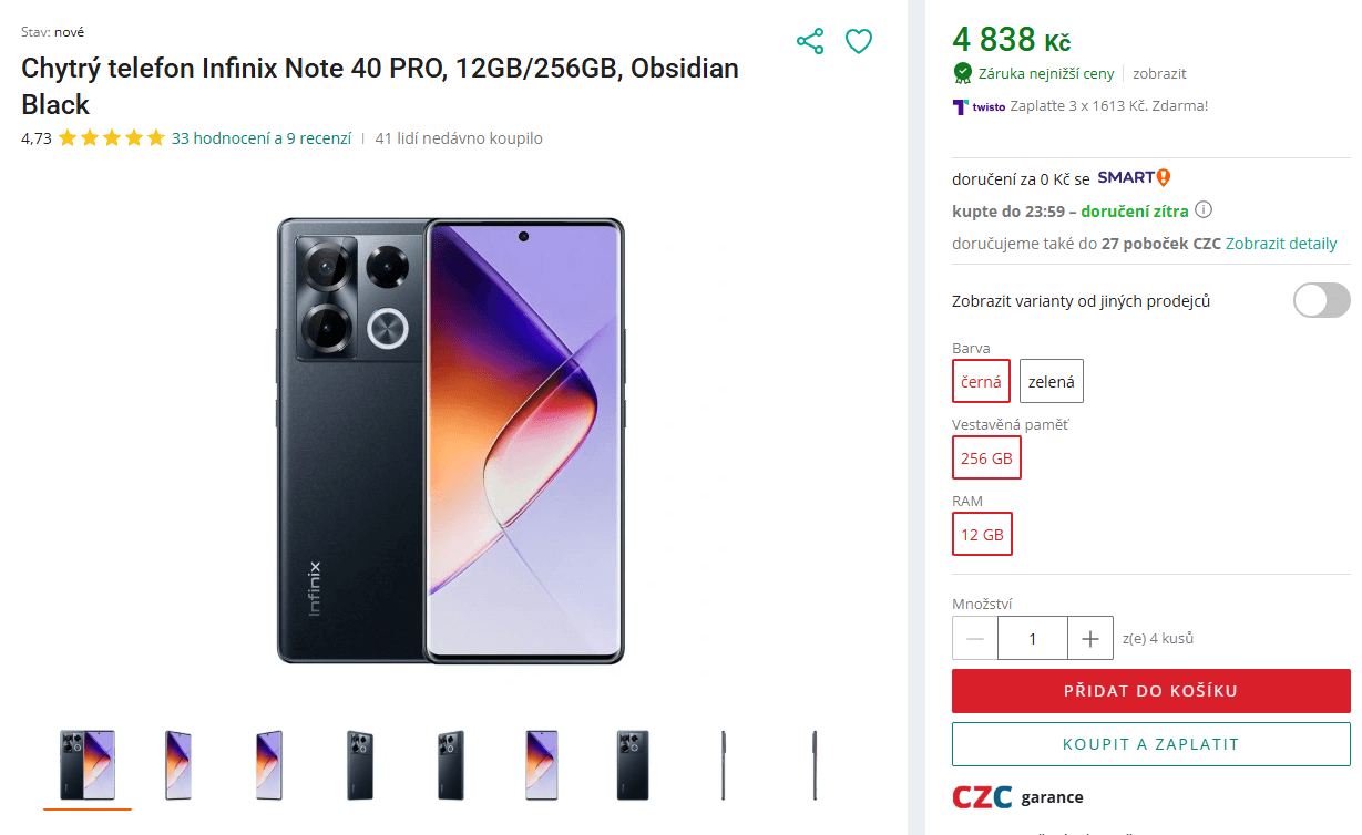 Infinix 8x 2,2GHz, 12/256GB, 6,78", NFC