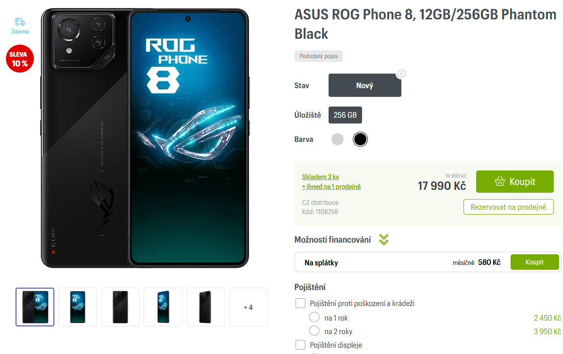Asus Rog 8x 3,3GHz, 12/256GB, 6,78"