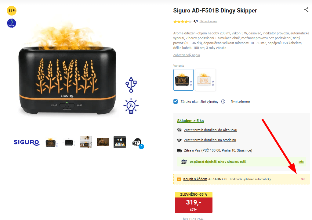 Aroma difuzér Siguro 200 ml