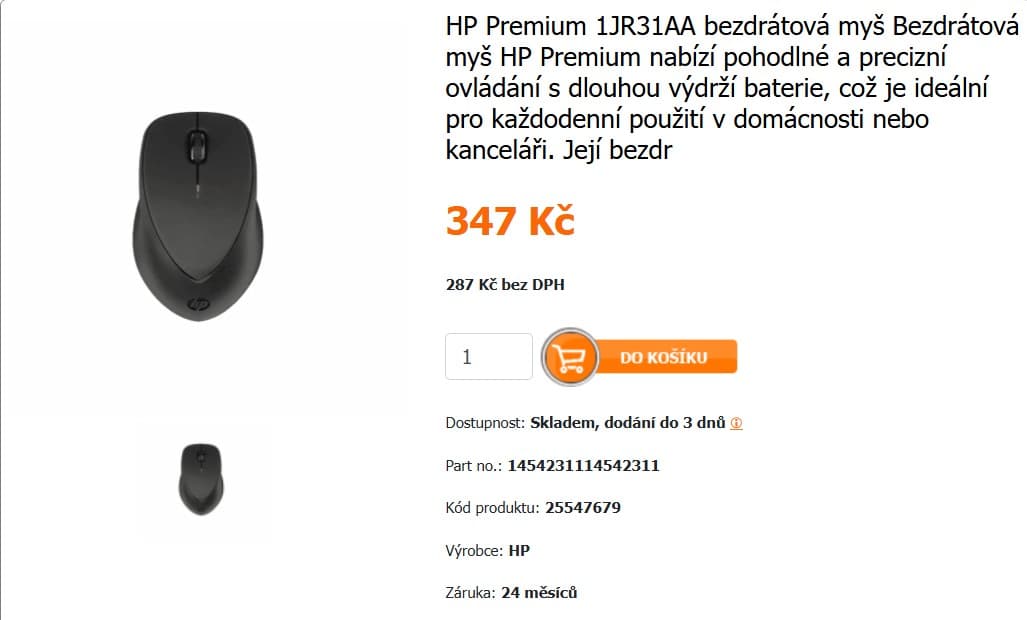 BT myš HP Premium 1JR31AA 