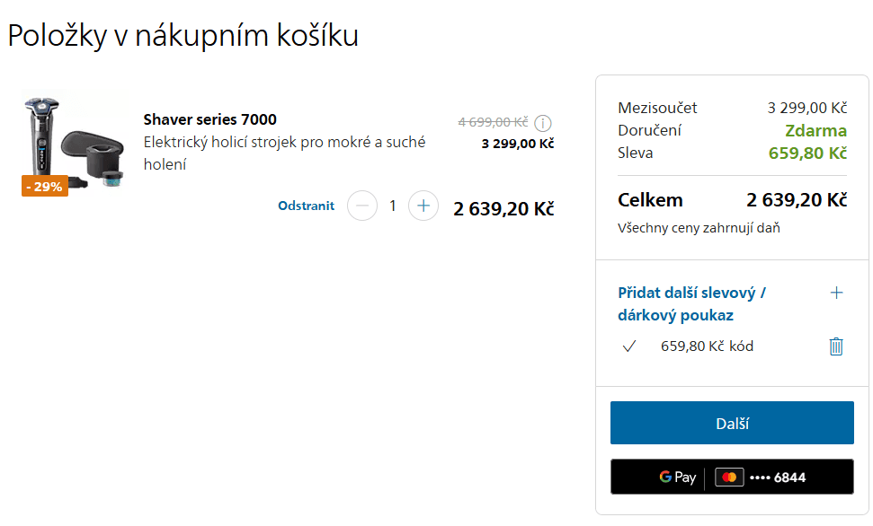 Aku holící strojek Philips Wet & Dry S7887