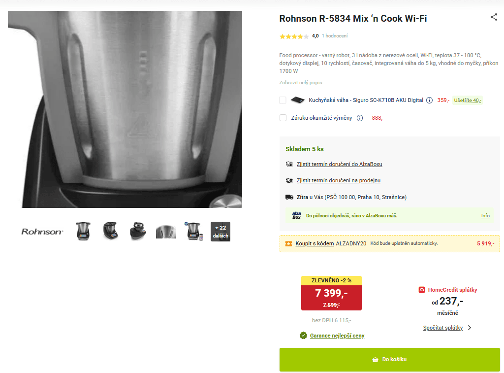Varný robot Rohnson, multifunkční 3 l.