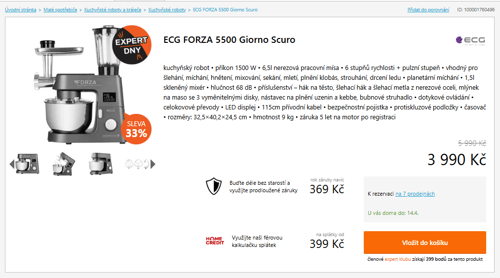 Kuchyňský robot ECG Forza 5500