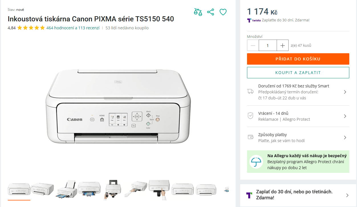 Ink. barva multifunkce Canon Wifi, BT