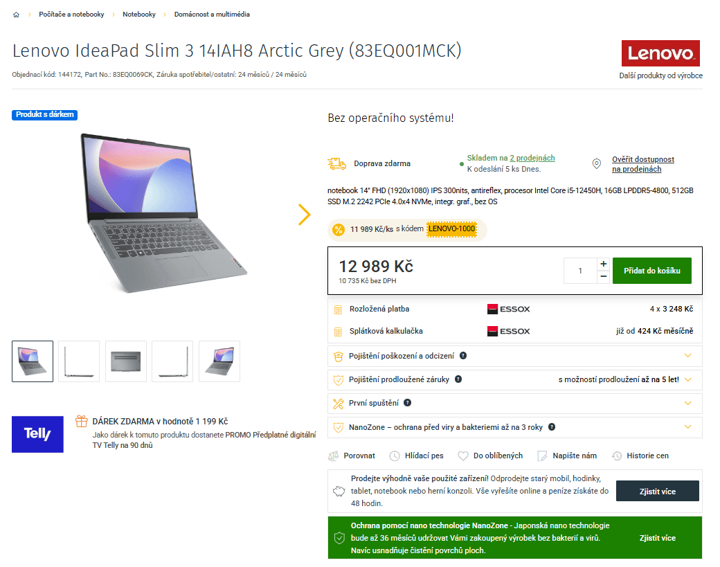 Lenovo i5 4,4GHz, 16/512GB, 14"