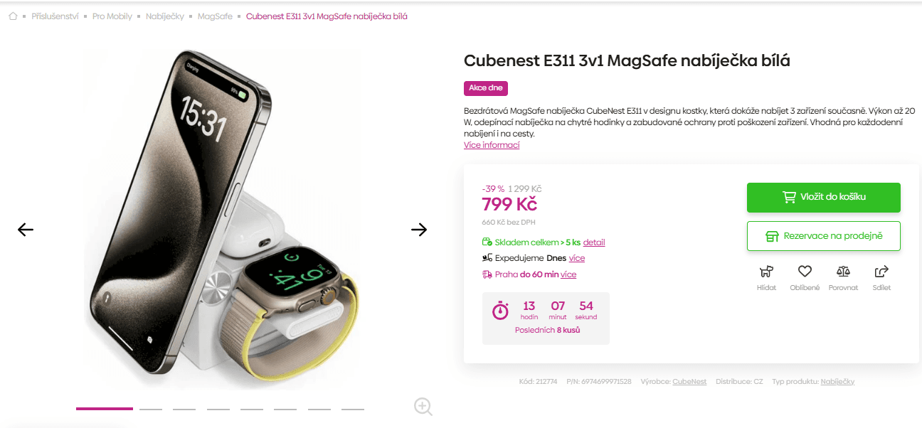 MagSafe nabíječka CubeNest 20W