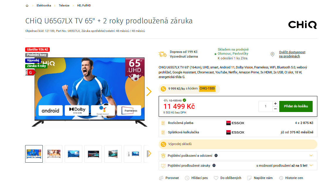 4K, Android, Smart TV, 164cm, CHiQ 