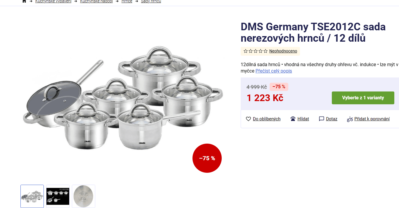 12dílná sada nerez hrnců DMS Germany